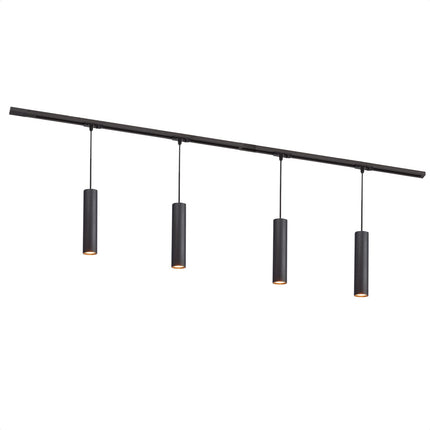 DMQ Complete set Rail - 2 meter - 4x Pendel Juna - Zwart