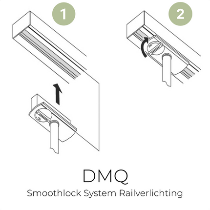 DMQ Complete set Rail - 2 meter - 3x Swift GU10 Railspot 2x Pendel Juna  - Zwart