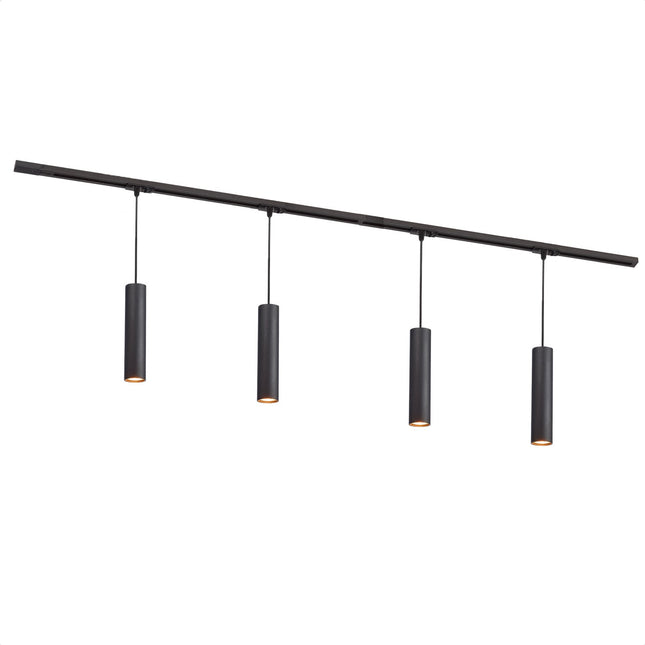 DMQ Complete set Rail - 2 meter - 4x Pendel Juna  - Zwart