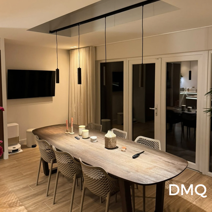 DMQ Complete set Rail - 2 meter - 4x Pendel Juna  - Zwart