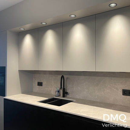 DMQ Inbouwspot GU10 IP44 Luna Rond Zwart - Extra kleine rand