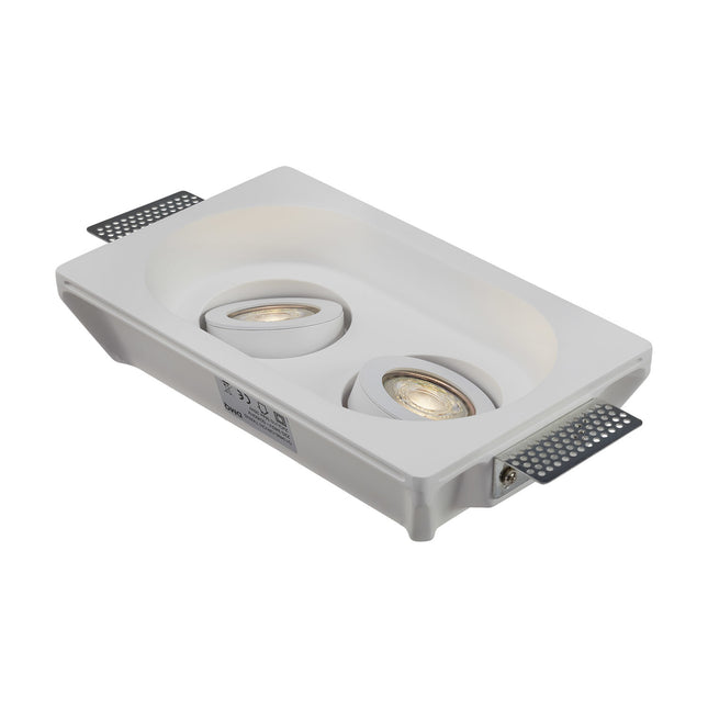 DMQ Inbouwspot Orion Twins Gips Rond  Kantelbaar