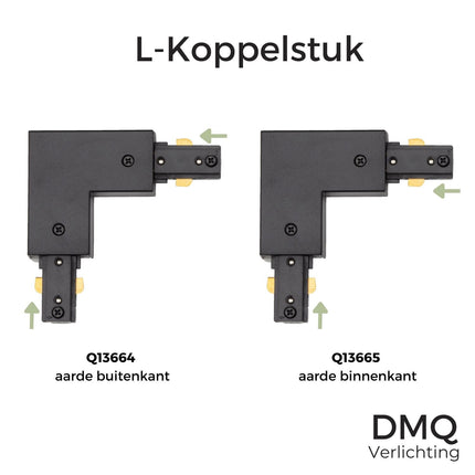 DMQ L-Koppelstuk - 1-Fase - Track connector