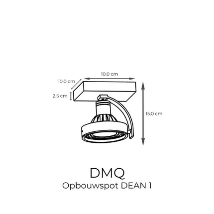 DMQ Opbouwspot Dean 1 Zwart