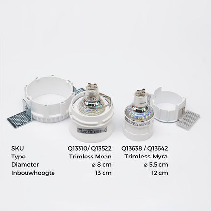 DMQ Trimless inbouwspot GU10 Myra Rond Zwart - IP44