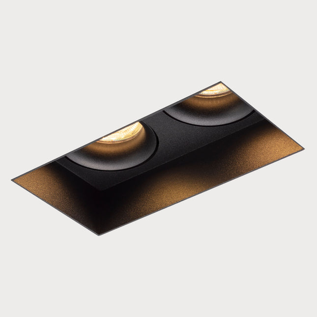 DMQ Trimless inbouwspot GU10 Rezo Twins vierkant zwart