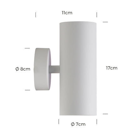 DMQ Wandlamp Elmont 2 Wit Rond