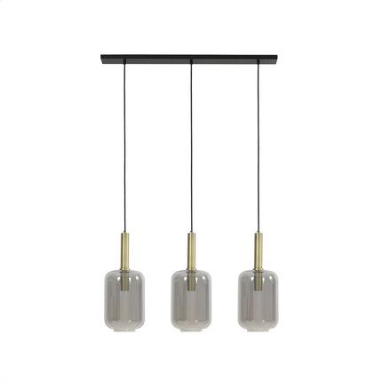 Light & Living Hanglamp 3L LEKAR Smoke Glas